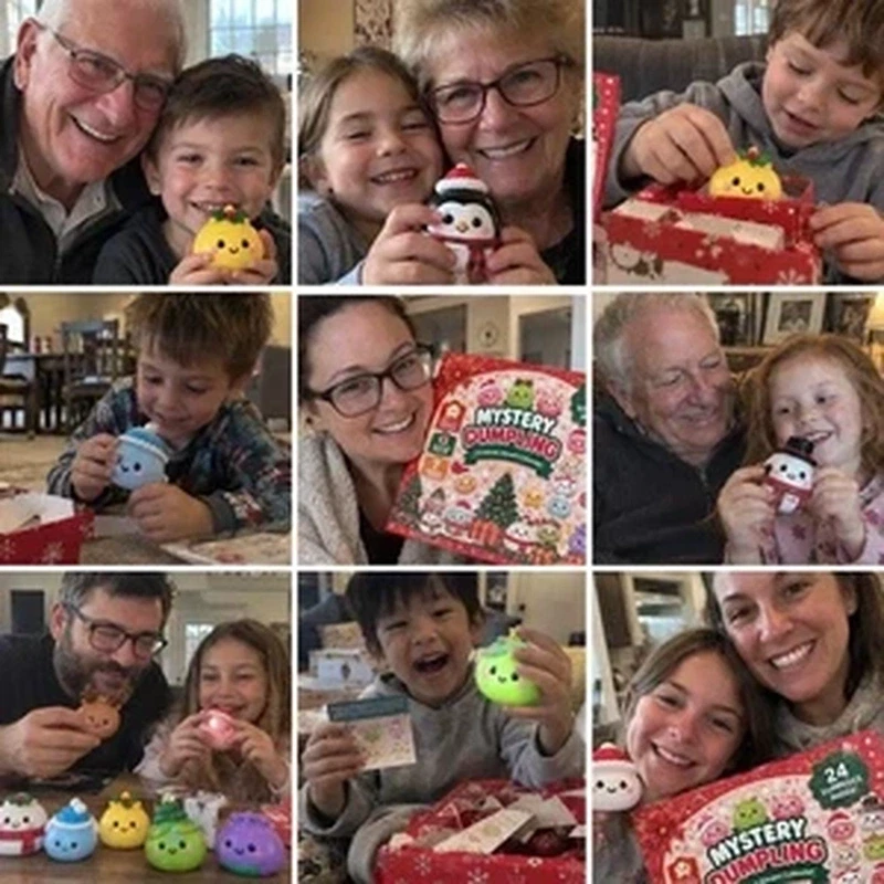 Families opening their Squishy Dumpling Advent Calendar